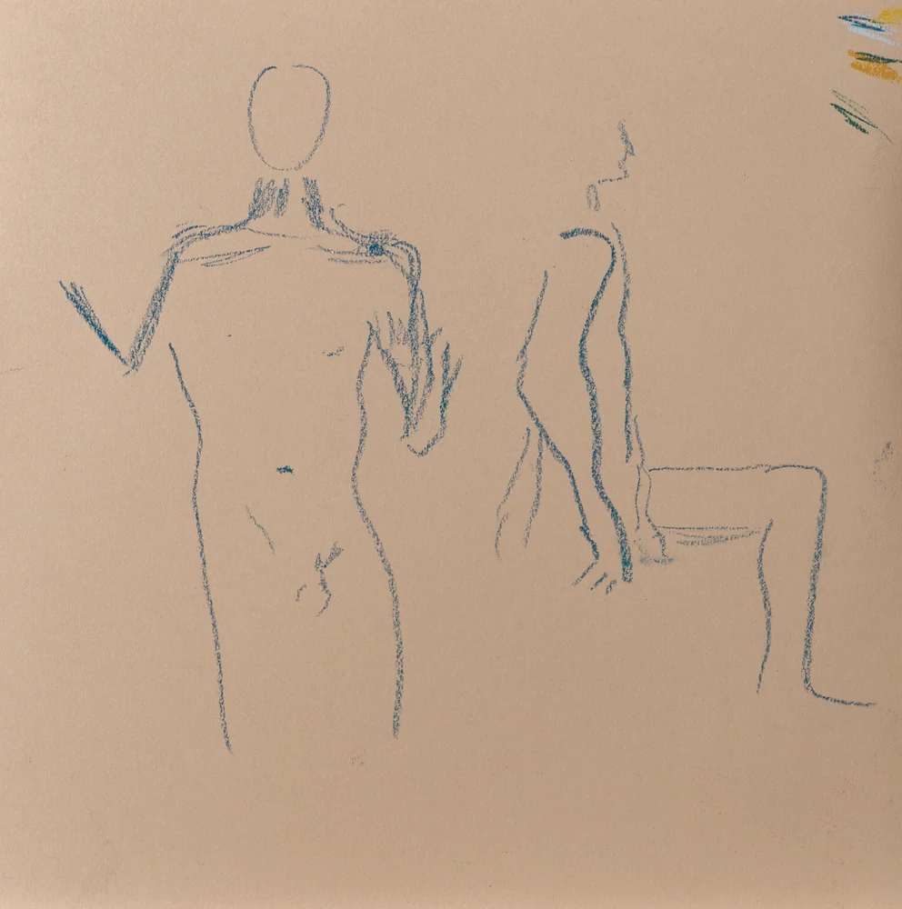 Gesture sheet, 2 poses by Riley Adamson