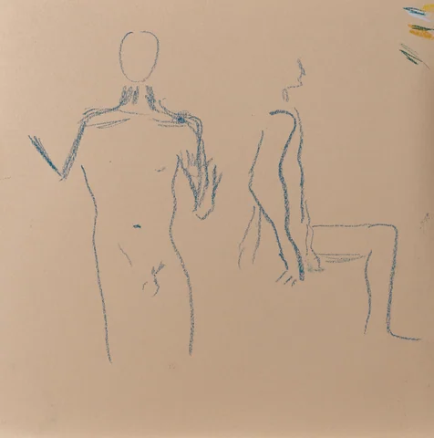 Gesture sheet, 2 poses by Riley Adamson