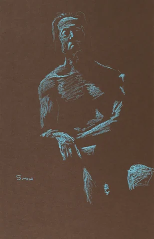 Seated figure, front view by Riley Adamson