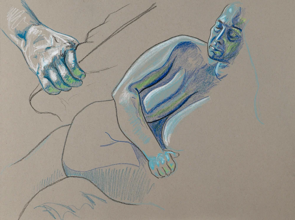 Gesture sheet, 2 poses by Riley Adamson