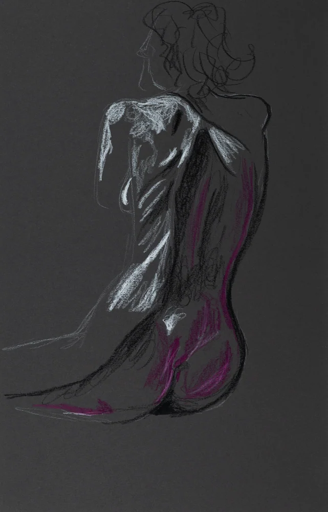 Seated figure, front view by Riley Adamson