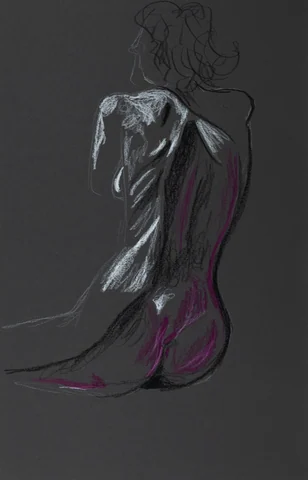Seated figure, front view by Riley Adamson