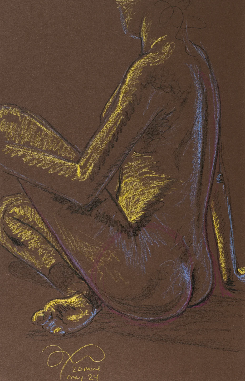 Seated figure, back view by Riley Adamson
