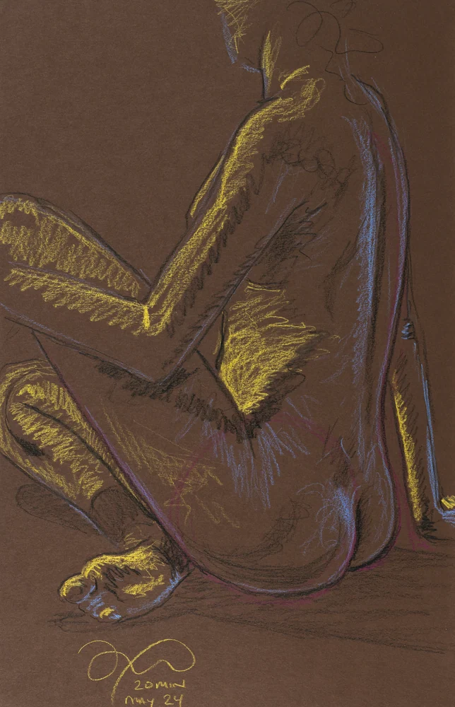 Seated figure, back view by Riley Adamson