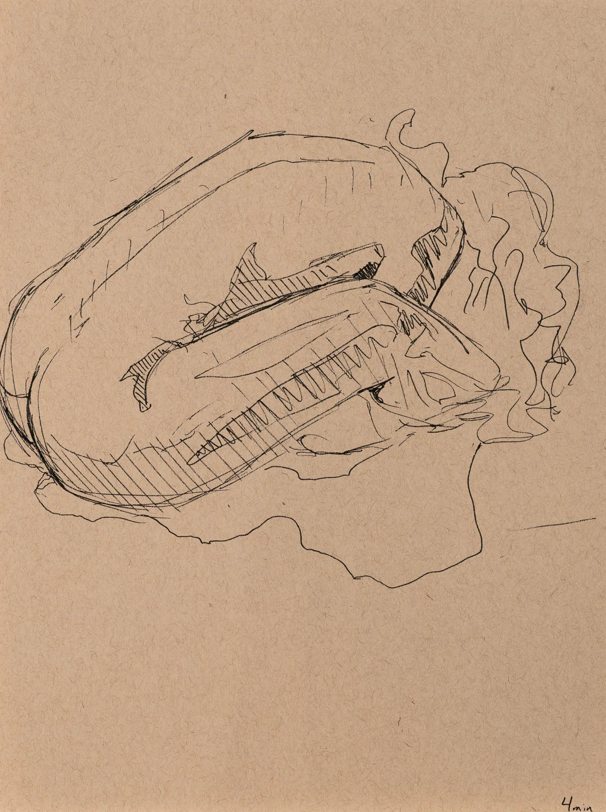 Figure drawing, side view by Riley Adamson