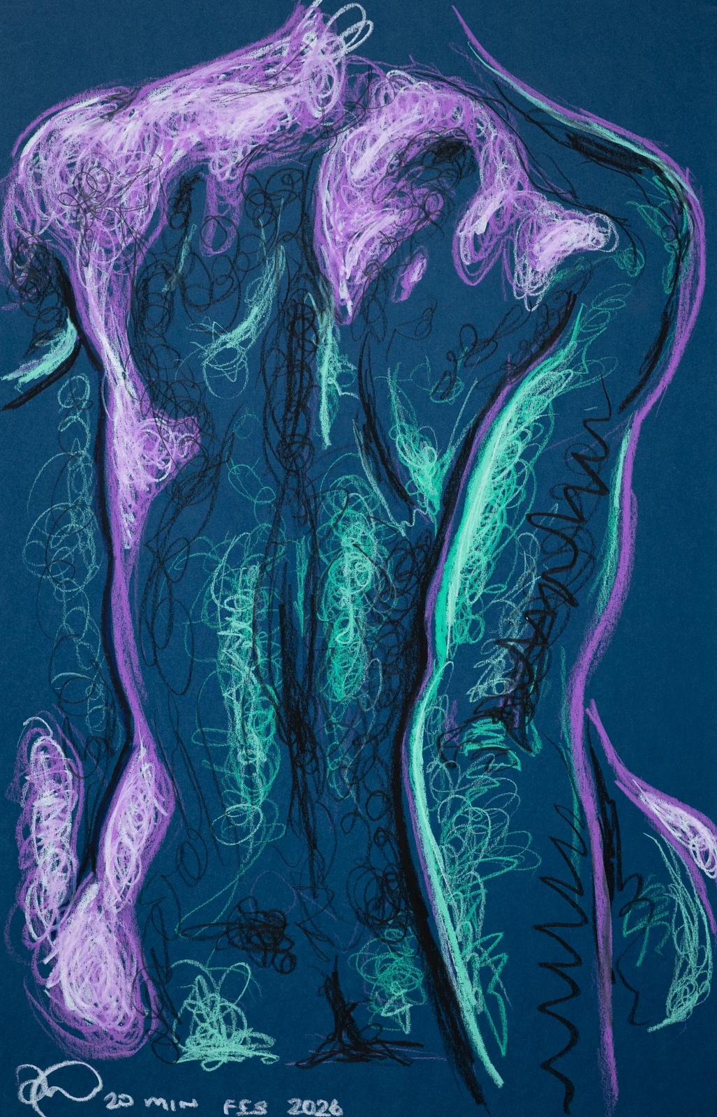 Seated figure, back view by Riley Adamson