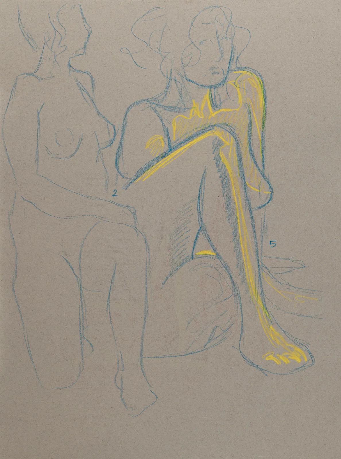 Gesture sheet, 2 poses by Riley Adamson
