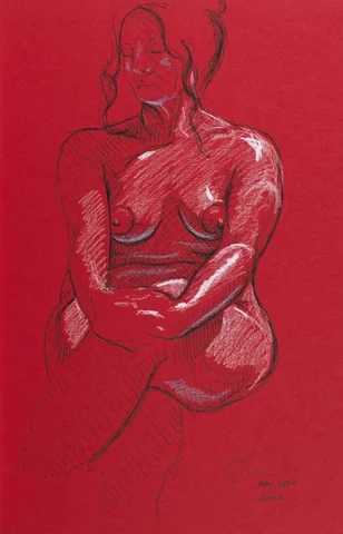 Seated figure, front view by Riley Adamson