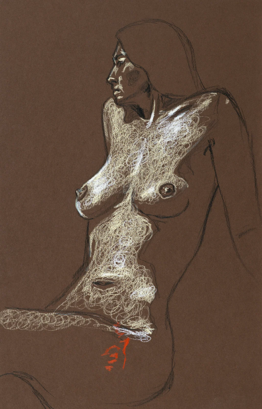 Seated figure, side view by Riley Adamson