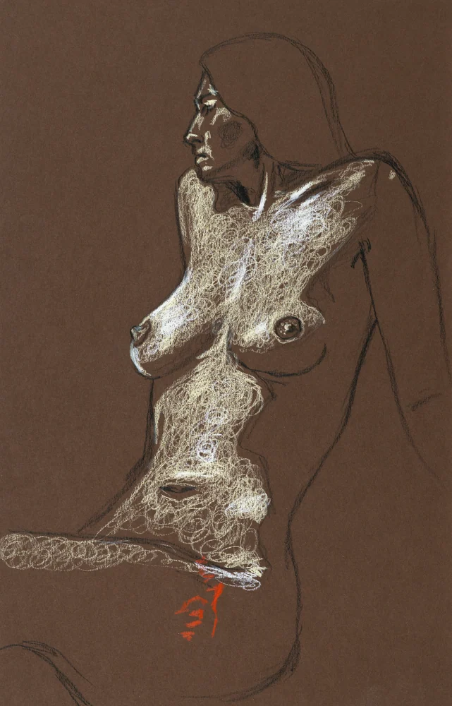 Seated figure, side view by Riley Adamson