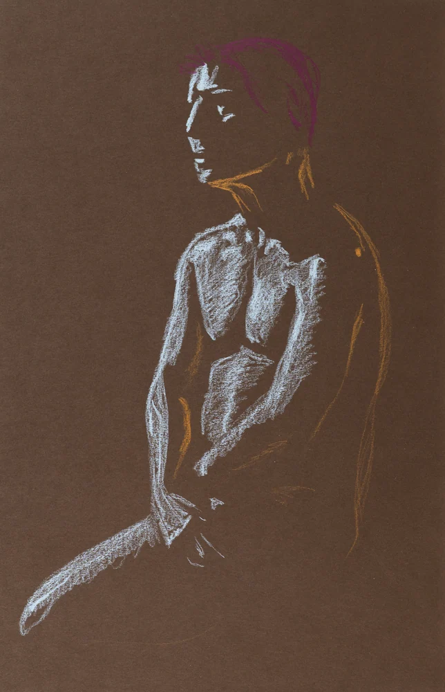 Seated figure, side view by Riley Adamson