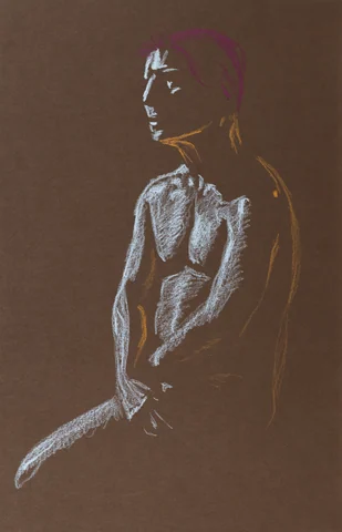 Seated figure, side view by Riley Adamson