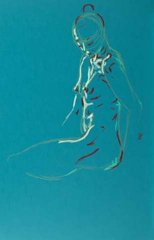 Seated figure, front view by Riley Adamson
