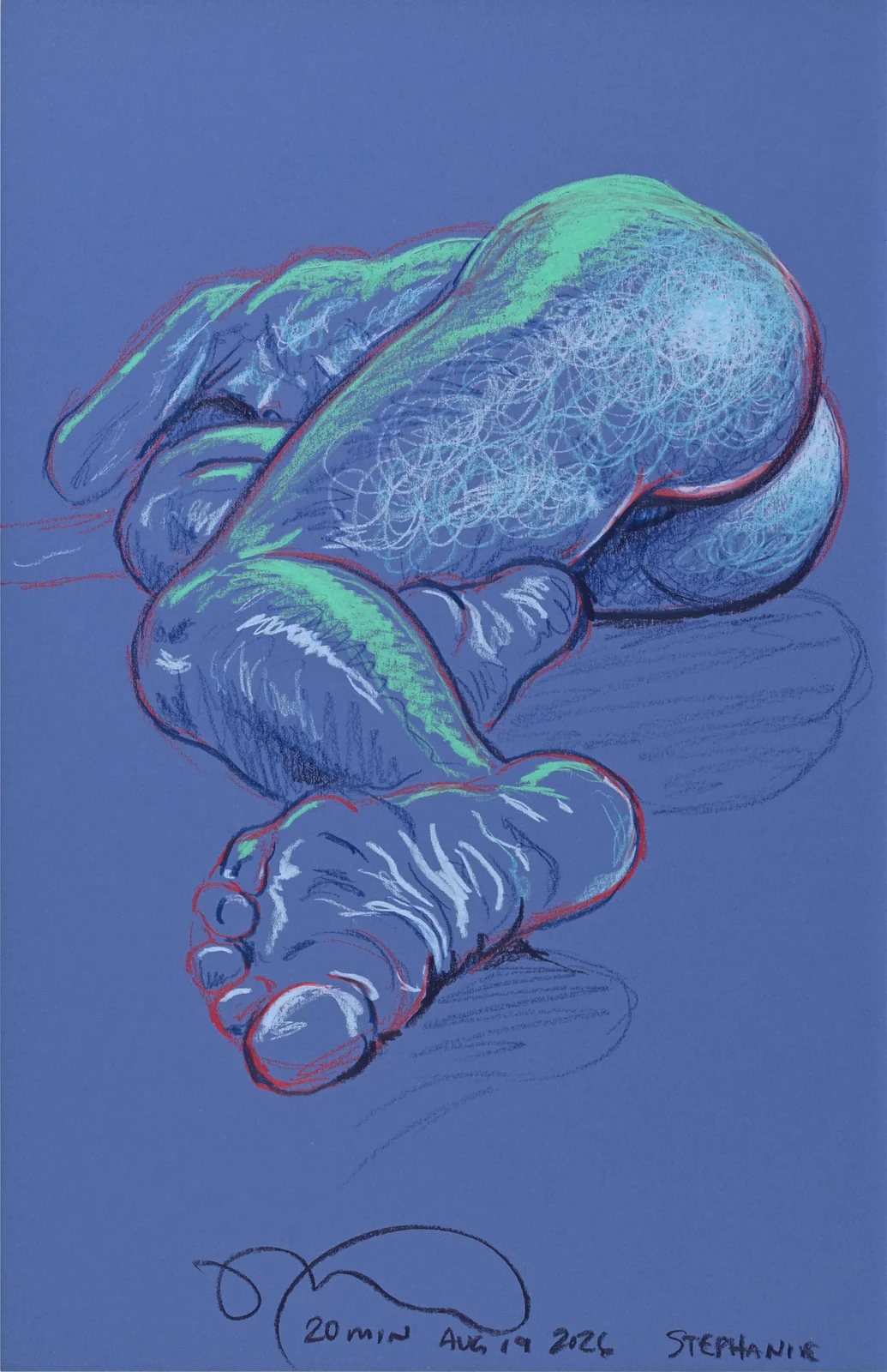 Figure drawing, from-below view by Riley Adamson