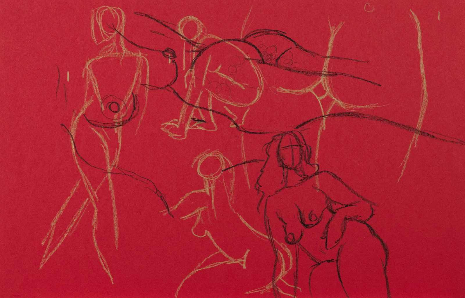 Gesture sheet, 6 poses by Riley Adamson