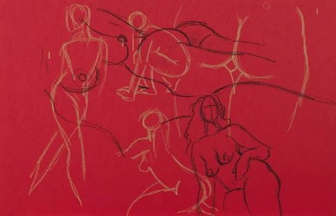 Gesture sheet, 6 poses by Riley Adamson