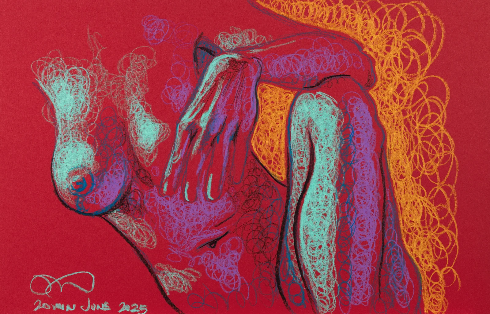 Seated figure, front view by Riley Adamson