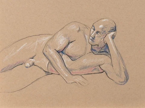 Lying-side figure, front view by Riley Adamson