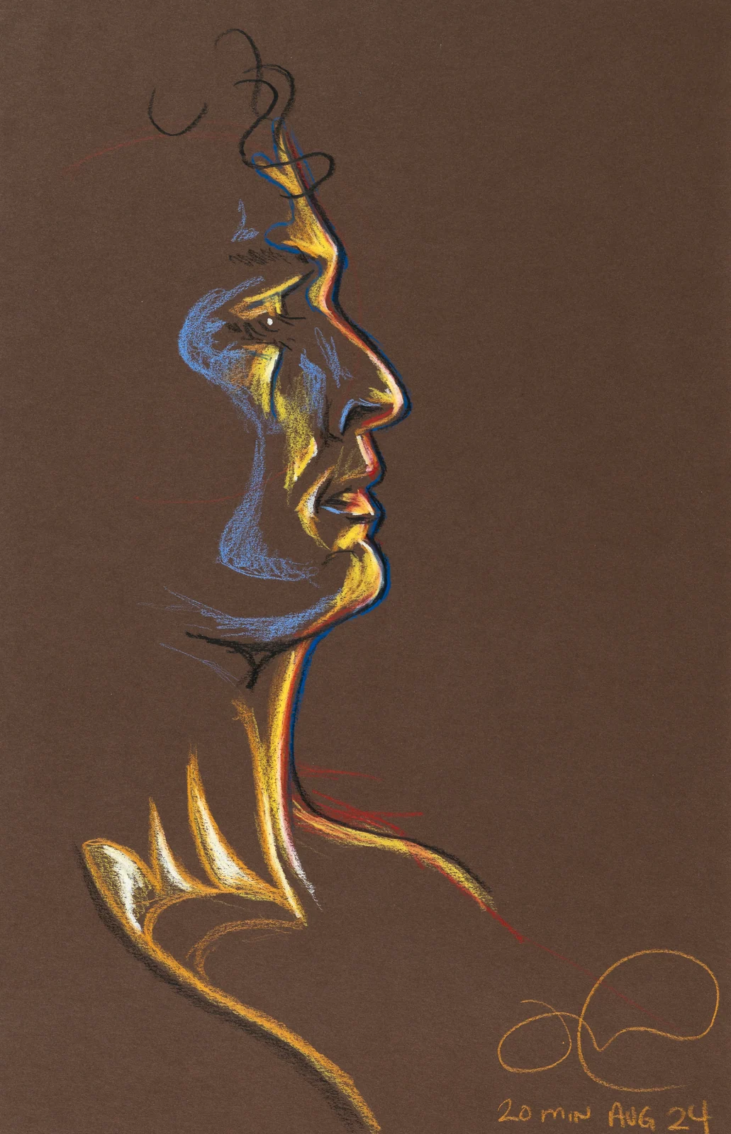 Seated figure, side view by Riley Adamson