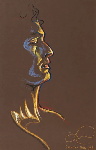 Seated figure, side view