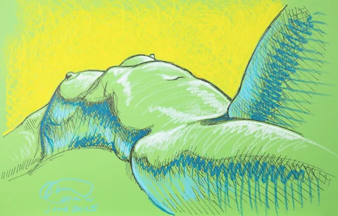 Lying-supine figure, side view by Riley Adamson