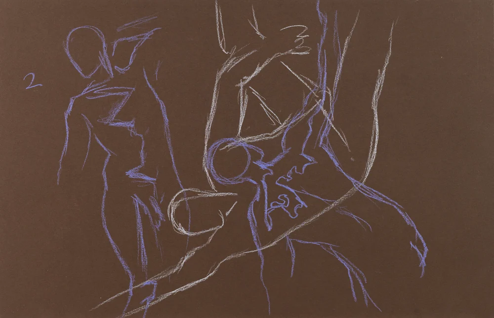 Gesture sheet, 2 poses by Riley Adamson