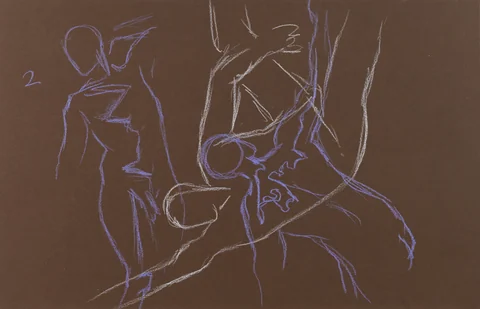 Gesture sheet, 2 poses by Riley Adamson