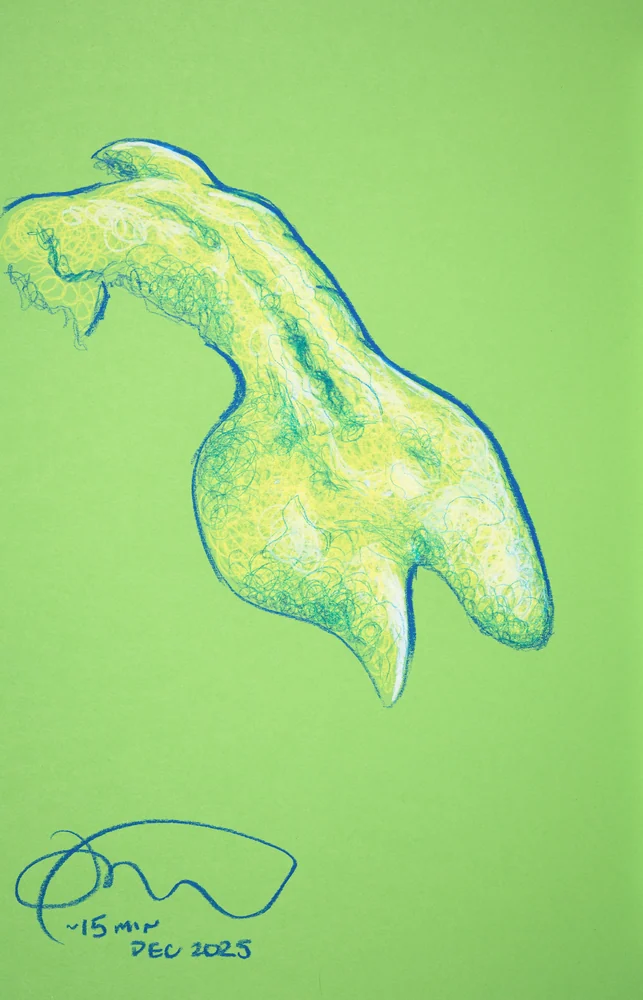 Figure drawing, side view by Riley Adamson