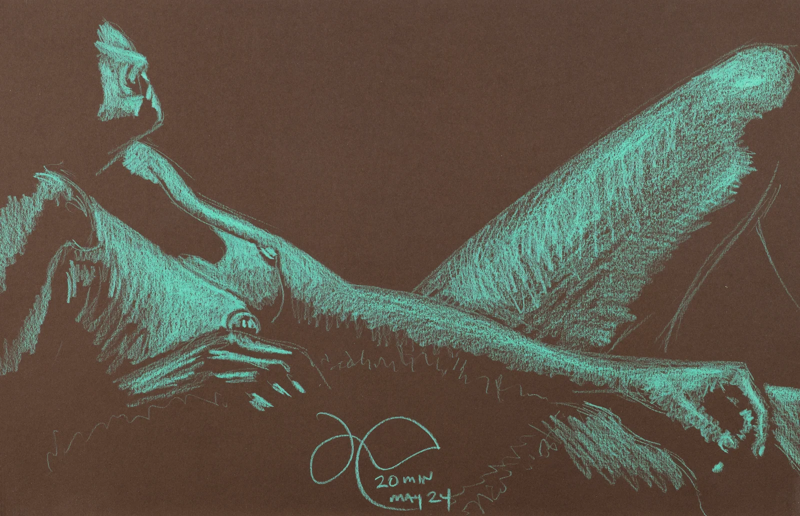 Lying-supine figure, side view by Riley Adamson