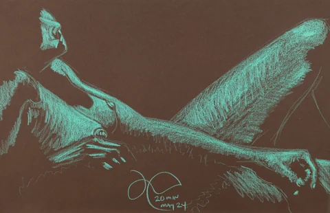 Lying-supine figure, side view by Riley Adamson