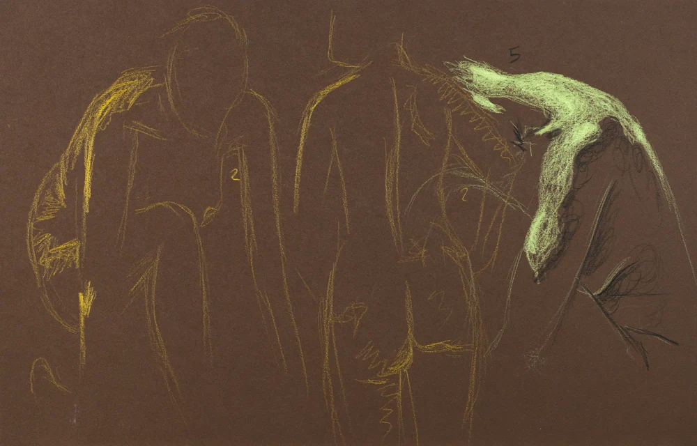 Gesture sheet, 3 poses by Riley Adamson