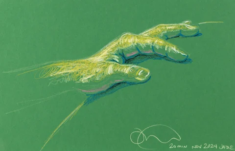 Figure drawing, side view by Riley Adamson