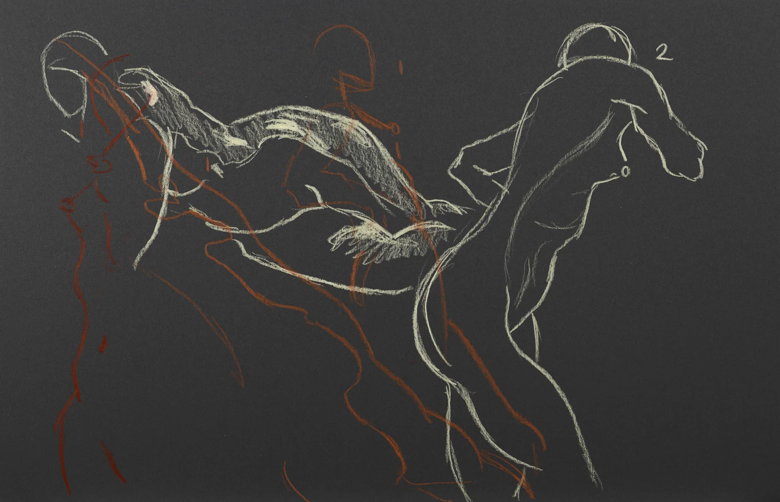 Gesture sheet, 3 poses by Riley Adamson
