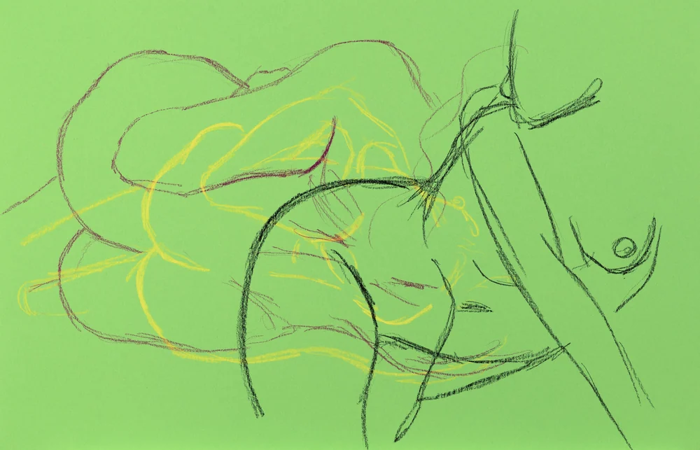 Gesture sheet, 3 poses by Riley Adamson