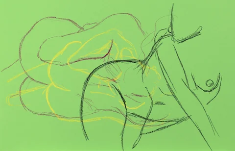 Gesture sheet, 3 poses by Riley Adamson