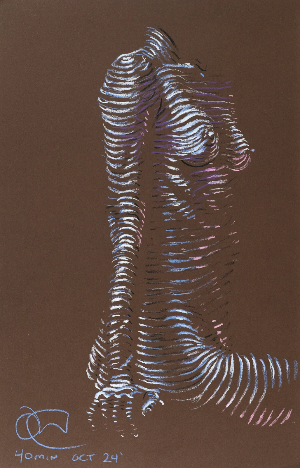 Seated figure, front view by Riley Adamson