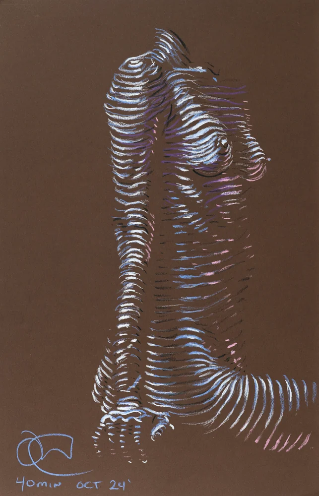 Seated figure, front view by Riley Adamson