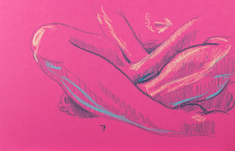Seated figure, front view by Riley Adamson