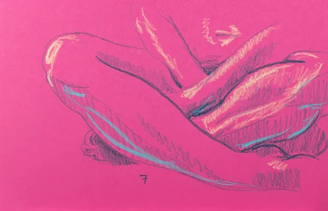 Seated figure, front view by Riley Adamson