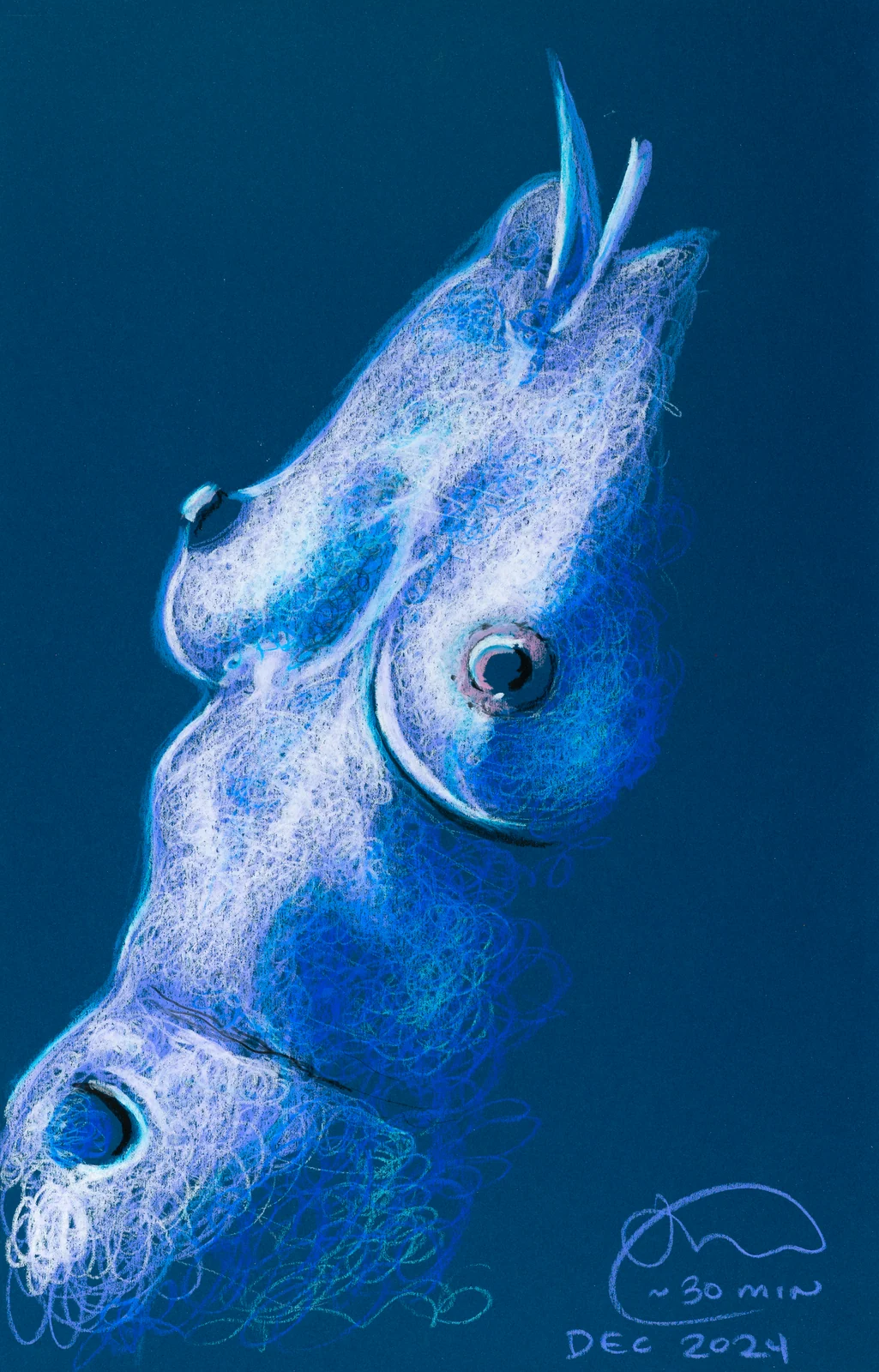 Seated figure, side view by Riley Adamson