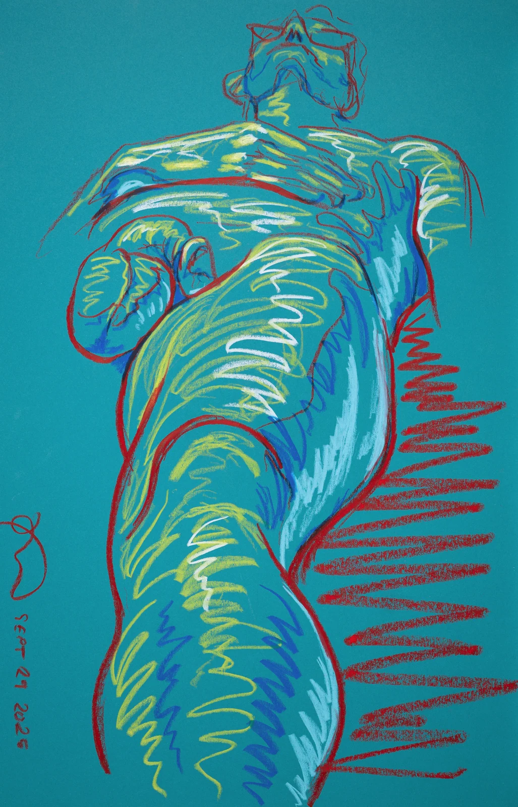 Lying-supine figure, from-below view by Riley Adamson