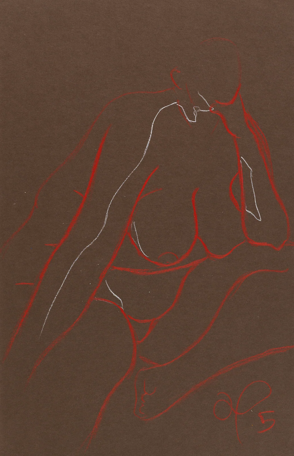 Seated figure, front view by Riley Adamson