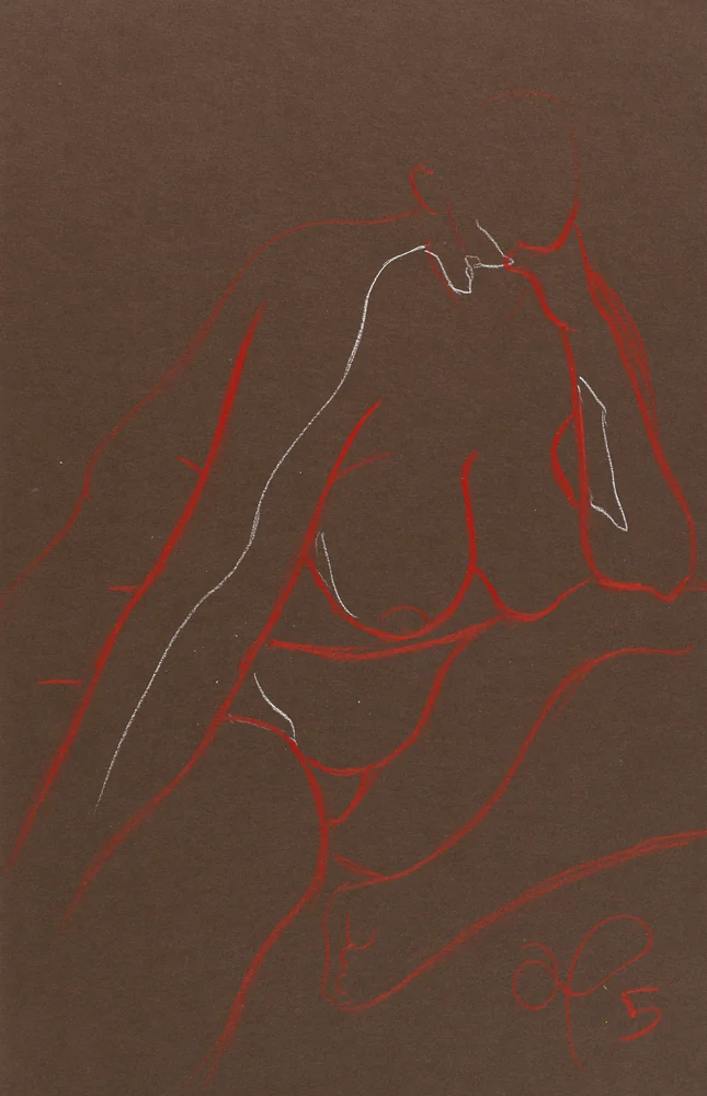 Seated figure, front view by Riley Adamson