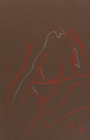 Seated figure, front view by Riley Adamson
