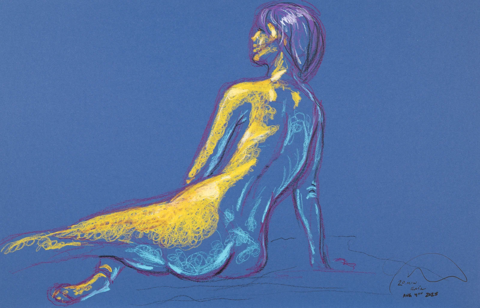 Seated figure, front view by Riley Adamson