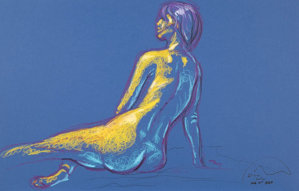Seated figure, front view by Riley Adamson