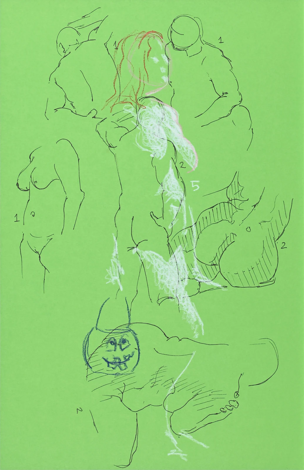 Gesture sheet, 5 poses by Riley Adamson