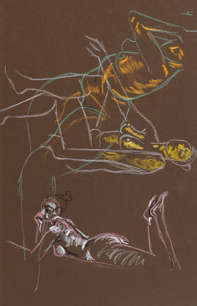 Gesture sheet, 2 poses by Riley Adamson