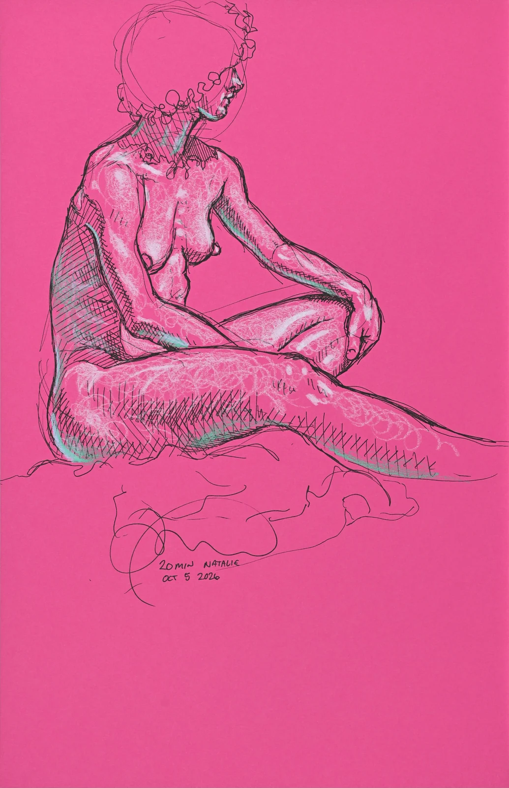 Crouching figure, side view by Riley Adamson
