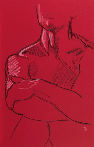 Seated figure, front view by Riley Adamson